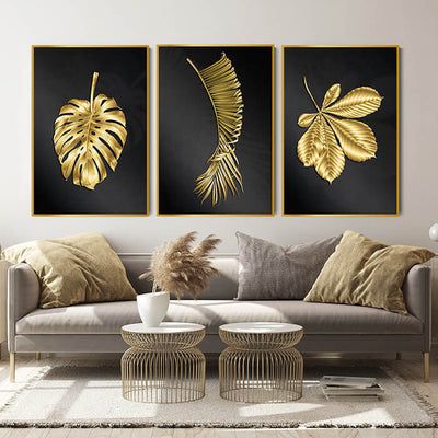 Standard Picture Frame Sizes, Picture Frame Sizes, Afrique Art, Gold Canvas, Botanical Artwork, Feel Like Home, Set Of 3 Prints, Gold Print, Gallery Frame