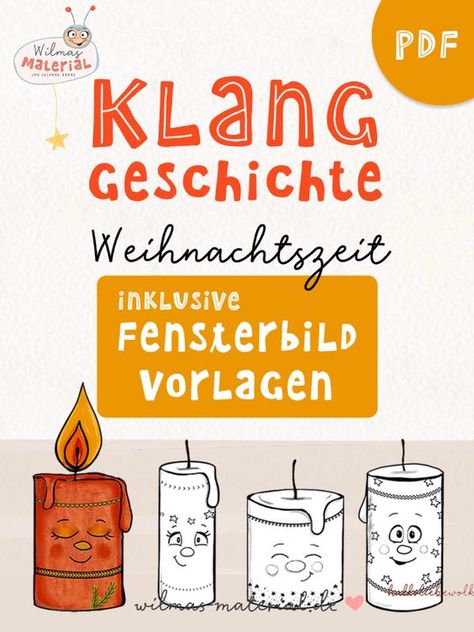 Kostenlose Klanggeschichte Weihnachten für Kinder in Kita, Kindergarten und Krippe! 🎄🎅 Inklusive Freebie: Ausmalbild bzw. Fensterbild Vorlage "Kerze". Entdecke jetzt die magische Atmosphäre von Weihnachten und schenke den Kindern unvergessliche Momente. 🌟✨ #KlanggeschichteWeihnachten #KinderInDerKita #WeihnachtenFürKinder #HalloLiebeWolke #KostenloseRessource #wilmawochenwurm #klanggeschichte #erzieherin #morgenkreis Kindergarten Portfolio, Window Picture, Teacher Aesthetic, Advent Activities, Winter Kindergarten, Picture Templates, Advent Season, Home Daycare, Kindergarten Graduation