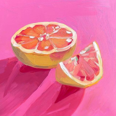 This is an oil painting by Julia Claire, a Los Angeles based artist. Grapefruit Painting, Still Lifes, Oil Pastel Art, Fruit Painting, Painting Inspo, Fruit Art, Art Inspiration Painting, Pastel Art, Painting Art Projects