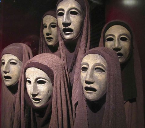 Chorus, Medea, by Euripides Greek Mask, Cultural Masks, Greek Chorus, Greek Plays, Greek Theatre, Theatre Masks, 3d Studio, Masks Art, Greek Art