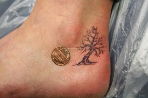 tree placement? Oak Tree Tattoo Forearm, Tree Tattoo Wrist, Tiny Tree Tattoo, Tree Tattoo Ankle, Tree Tattoo Forearm, Tattoo Ankle, Oak Tree Tattoo, Tattoo Tree, Tiny Tree