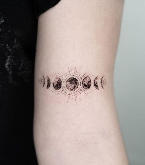 Lunar Moon Phases, Phase Tattoo, Moon Phases Tattoo, Lunar Moon, Dot Work Tattoo, Subtle Tattoos, Tattoo Inspo, Moon Tattoo, Moon Phases