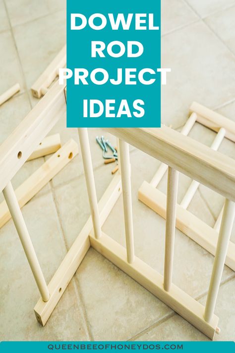 Amazing projects that can be done using dowel rods. Perfect organization projects and some make wonderful gifts. Perfect for beginning woodworkers or just for something easy! #woodworker #dowel #rods #DIY Perfect Organization, Small Craft Rooms, Garage Storage Shelves, Reclaimed Wood Table, Small Closets, Wood Stars, Easy Wood Projects, Easy Wood, Wood Project