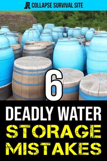 How to properly store water for emergencies and avoid these 6 deadly mistakes to prevent contamination and reduce the risk of illnesses. Water Collection System, Survival Skills Emergency Preparedness, Water Survival, Water Storage Containers, Off Grid Survival, Storing Water, Rain Barrels, Survival Skills Life Hacks, Emergency Preparedness Kit