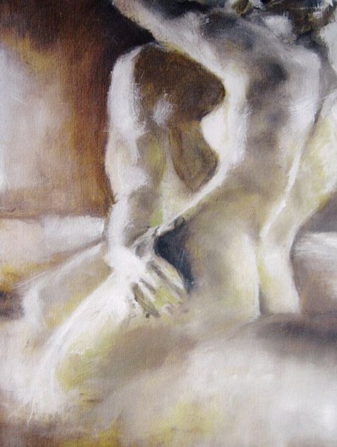 Nude Figure Painting Fine Art Print  by thelittlehappygoose, $28.00 Art Couple, Art Of Love, The Lovers, Arte Pop, Couple Art, Bedroom Art, Dali, Figure Painting, Love Art