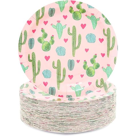 Plastic Party Plates, Fiesta Birthday Party, Fiesta Party Decorations, Cactus Party, Fiesta Theme Party, Fiesta Theme, Fiesta Birthday, Fiesta Baby Shower, Paper Plates Party