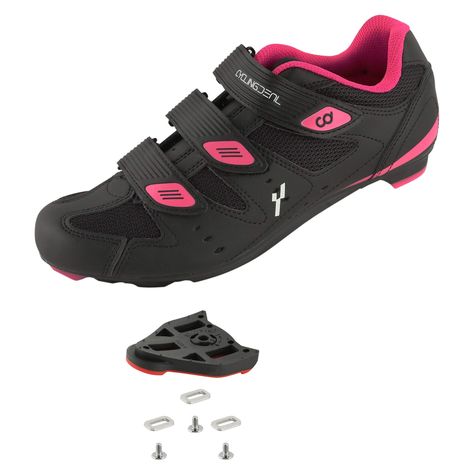 CyclingDeal Bicycle Road Bike Universal Cleat Mount Women's Cycling Shoes Black with 9-Degree Floating Look ARC Delta Compati Road Bike Shoes, Road Bicycle Bikes, Mtb Shoes, Cycling Shoes Women, Peloton Bike, Spin Bikes, Indoor Bike, Women's Cycling, Cycling Bicycles