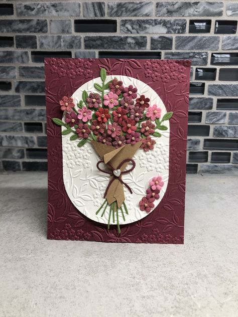 Card Bouquet, Flower Bouquet Card, Coconut Shell Crafts, Card Making Tools, Diy Crafts To Do, Gifts Cards, Bunch Of Flowers, Handmade Birthday Cards, Stamping Up Cards