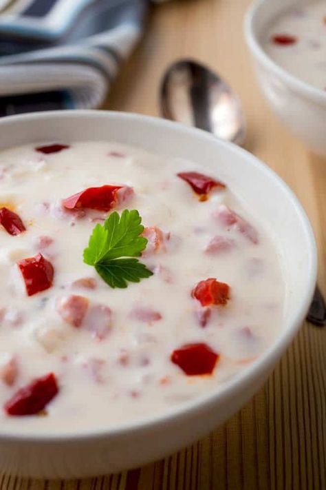 Get my recipe for this delicious pepper jack soup. It's rich and creamy but also has the lighter flavors of red bell pepper and tomato to brighten it up. Pepperjack Cheese, Pizza Soup, Cheese Soup Recipes, Vegetarian Chicken, Chili Soup, Cheese Stuffed Peppers, Cheese Potatoes, 3 Women, Women Health