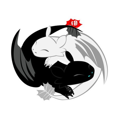 Dragon Yin Yang, Baby Toothless, Disney Swag, Magic Crystals, Disney Character Art, Hiccup And Toothless, Light Fury, Dragon Trainer, Train Your Dragon