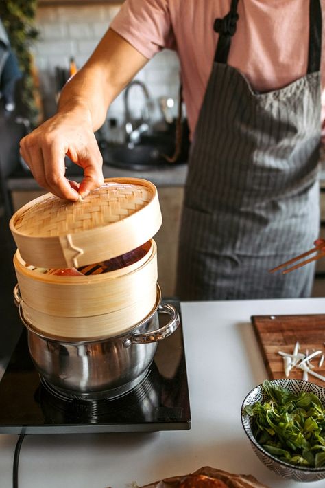 Bamboo Steamer How To Use, How To Use A Bamboo Steamer, How To Use A Bamboo Steamer Basket, Bamboo Steamer Recipes, Steamed Food, Amazon Cart, Steamer Pot, Bamboo Steamer, Ceramic Cooktop