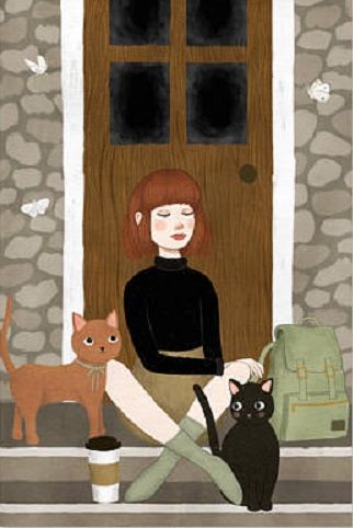 Bff Journal, Annya Marttinen, Cat Coffee Art, Intp Girl, Illustrated Stories, Coffee Art Print, Two Cats, 수채화 그림, Art And Illustration