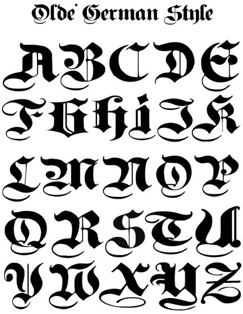 German Font, Old English Alphabet, Tattoo Lettering Alphabet, Alfabet Font, Tattoo Fonts Alphabet, Lettering Styles Alphabet, Tattoo Lettering Design, Chicano Lettering, Tattoo Lettering Styles