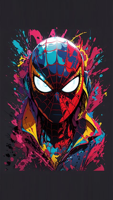 Spiderman t-shirt print created by Miles Morales. Deep shadows, brilliant neon, just seven acidic and bright colours, glitch art style Pro vector, excellent MINIMALISTIC art, New York backstage HIGH QUALITY details, Extremely fine details, complete design, vivid vector, and Victoria. strong, thick strokes. using Unreal Engine 5 Spidey Aesthetic, Make Your Own Superhero, T-shirt Print Design, Bedroom Idea, Shirt Print Design, Glitch Art, Miles Morales, Spiderman Art, Superhero Art