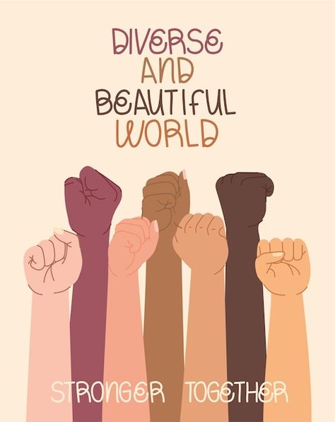 Uniqueness And Diversity Make The World A Safer Place, Cultural Diversity Poster, Inclusion Illustration, Diversity Infographic, Inclusivity Poster, Empathy Poster, Peace Slogans, Unity Drawing, Multicultural Education