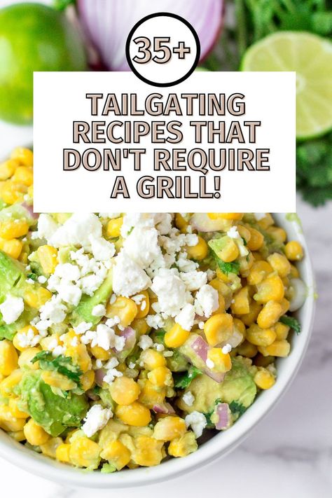 here are some of the best tailgating foods without a grill! For those wondering how to tailgate without a grill... it's possible. Tailgate Food Grill, Tailgate Food Cold, Tailgaiting Food, Tailgate Foods, Bits And Bites, Tailgate Grilling, Cold Dip, Tailgate Party Food, Cold Dip Recipes