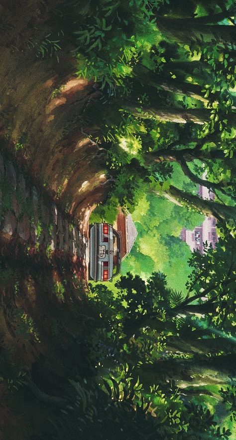 Secret World Of Arrietty Scenery, Arietty Aesthetic Wallpaper, Aesthetic Wallpaper For Notion, Ghibli Scenes To Paint, Gibili Studios, Ghibli Green, Trees Sketch, Ghibli Wallpapers, Ghibli Scenes