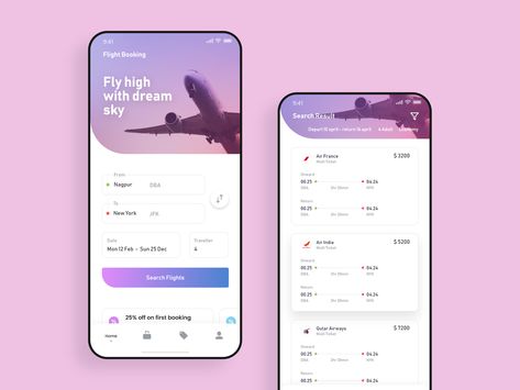 Flight Ticket Booking App by Jitu Raut Flight Ticket Design, Airplane App, Flight Booking App, Flight App, Ux Mobile, App Interface Design, Ticket Design, Booking App, App Design Inspiration