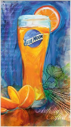 Blue Moon Beer, Beer Art, To Be Known, Orange Slice, Cold Beer, Wine And Dine, Love Blue, Brewing Company, True Blue