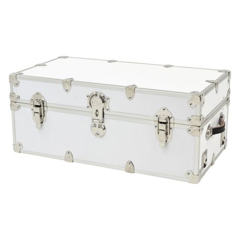 Rhino Trunk and Case Armor Trunk - Small White Camp Trunks, Hardwood Plywood, Storage Trunk, Lock Up, Camping Essentials, White Home Decor, Car Wheels, Hope Chest, Walmart Shopping