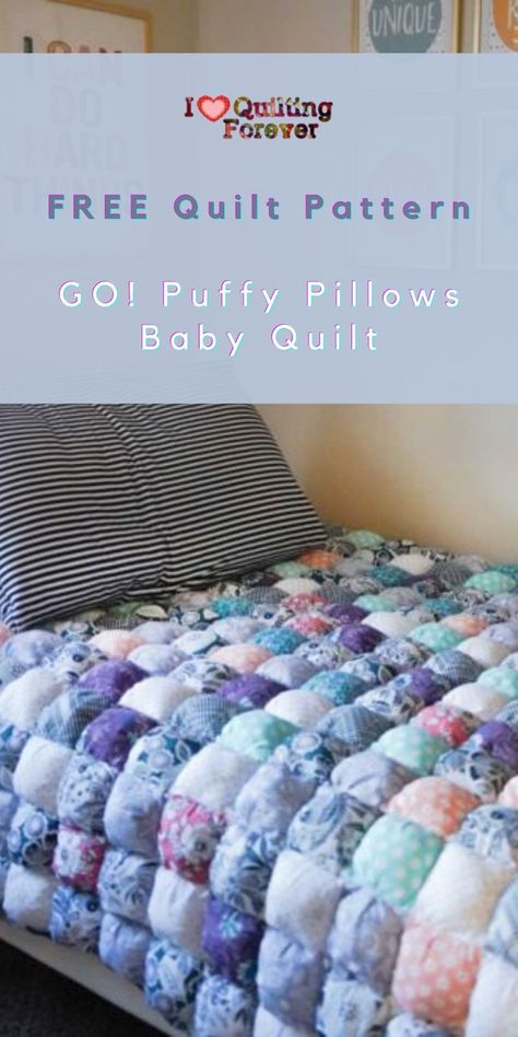 Puff Quilt Pattern Free, Puffy Pillows, Puff Quilt Pattern, Beginner Quilt Patterns Free, Baby Quilt Patterns Easy, Puff Quilt Tutorial, Puffy Quilt, Rag Quilt Patterns, Bubble Quilt