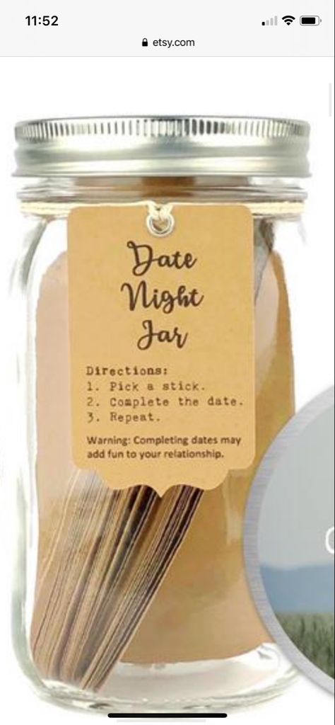 Date Idea Gift Jar, Date Night Jar Ideas Sticks Couple, Couples Date Night Jar, Date Night Ideas Jar Bridal Showers, Wedding Shower Date Night Jar, Couples Ministry, Dates In A Jar, Date Jar, Prayer Jar