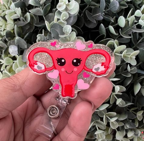 Uterus Badge Reel, Cute Valentines Day, Cute Valentines, Retractable Badge Reel, Badge Holder, Badge Reel, Mom And Baby, Need This, Valentines Day