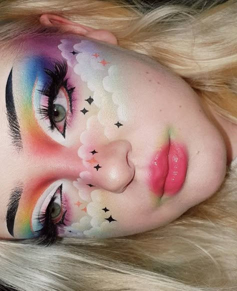 Winter Makeup Ideas, Makeup Is Art, Makeup Basics, Pride Makeup, Face Paint Makeup, Face Art Makeup, Rainbow Makeup, Eye Makeup Designs, Winter Makeup