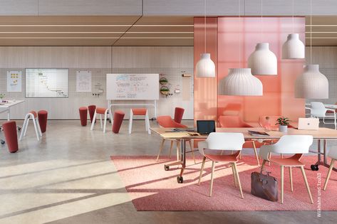 FRAME | How our increasingly hybrid work lives affect office design – and how to act on it Colorful Office Design, How To Act, Architecture Magazine, Spatial Design, Office Floor, Pastel Decor, Contemporary Office, Architecture Magazines, Office Layout