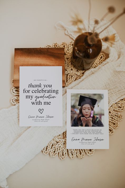 graduation thank you card, graduation thank you template, thank you card, graduation photo thank you card, printable graduation Printable Thank You Notes, Thank You Template, Graduation Party Themes, Graduation Thank You Cards, Graduation Invitations Template, 2023 Graduation, Thank You Photos, Graduation Photography, Thank You Postcards