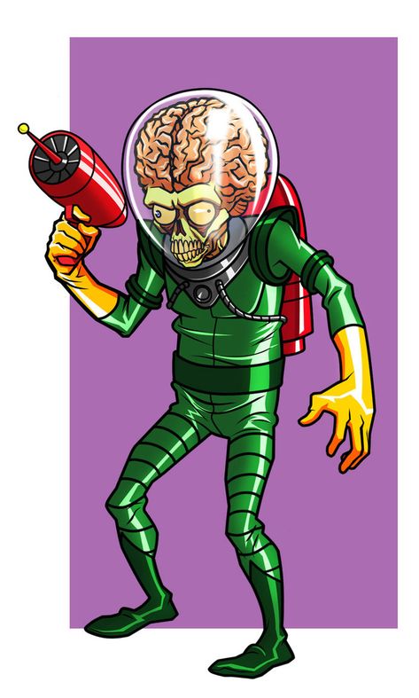 Mars Attacks, Alien Artwork, Star Wars Trooper, Alien Art, Mars, Monster Art, Retro Futurism, Drawing Reference Poses, Horror Art