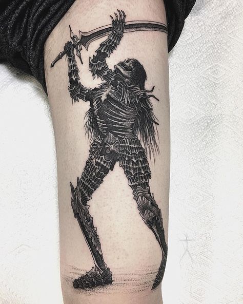 CHRISTOPHER JADE Dethklok Tattoo, Gustavo Dore Tattoo, Zodd Berserk Tattoo, Lotr Blackwork Tattoo, Le Tattoo, Medieval Tattoo, Blackwork Designs, Knight Tattoo, Fire Tattoo