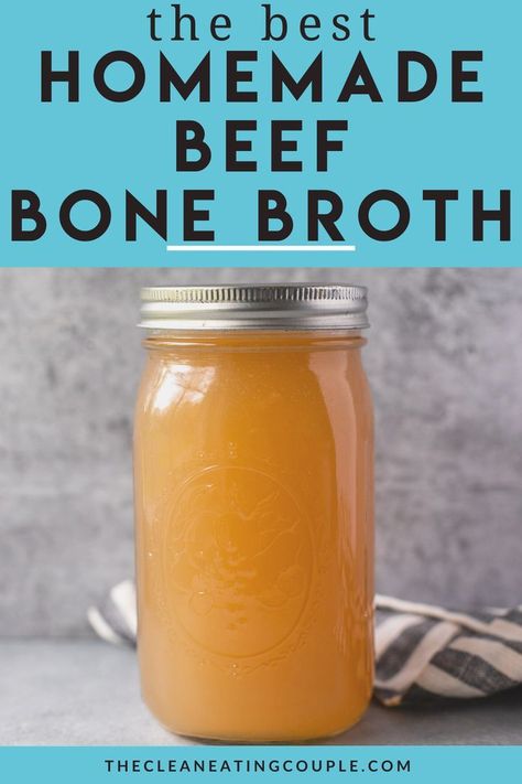 Bone Broth Recipe Crockpot, Homemade Beef Bone Broth, Best Bone Broth Recipe, Beef Bone Broth Recipe, Beef Soup Bones, Homemade Beef Broth, Drinking Bone Broth, Make Bone Broth, Making Bone Broth