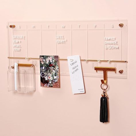 Acrylic Organization, Weekly Wall Calendar, Wall Organization System, Magnetic Organizer, Organizing Solutions, File Boxes, Brass Wall Hook, Hanging Calendar, Desk Essentials