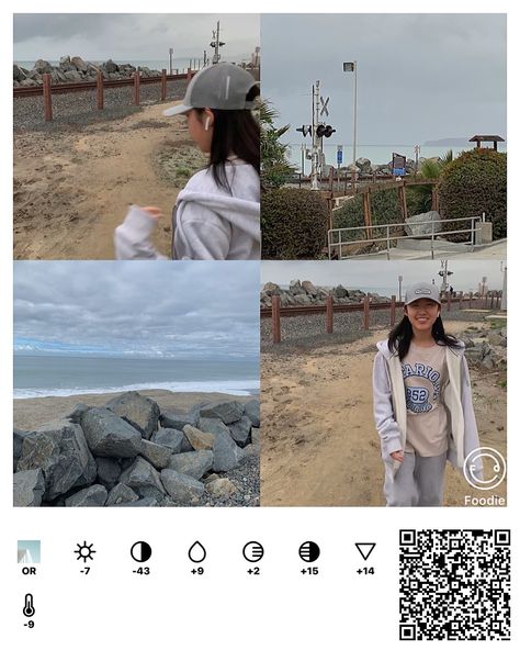 beach aesthetic, sweats, grey, bkue navy aesthetic, foodie, filter, ideas, inspiration, hat, instagram posts, korean street fashion, girl, japanese, outfit ideas, エモい　アメリカ　LA, California, travel, walks, sand, winter, fall Foodie Beach Filter, Foodie App Filter, Japanese Outfit Ideas, Japanese Filter, Beach Filter, Korean Filter, Foodie Edit, Navy Aesthetic, Code Foodie