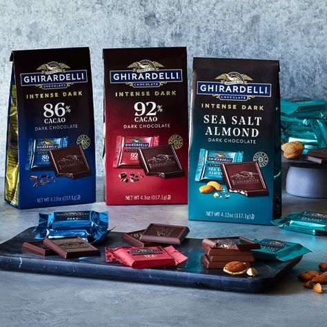 Chocolate Wallpapers, Food Varieties, Ghiradelli Chocolate, Target Food, Brand Food, Healthy Candy, Vanilla Filling, Dark Chocolate Almonds, Ghirardelli Chocolate