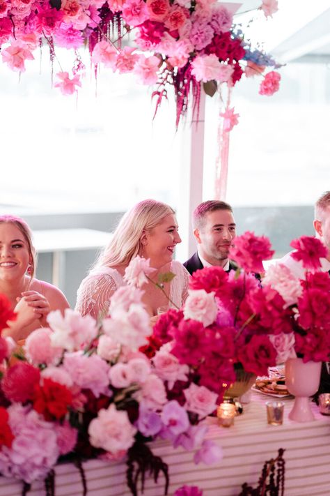 Hot Pink Wedding Theme, Hot Pink Wedding Flowers, Bright Pink Wedding, Pink Wedding Receptions, Magenta Wedding, Fuchsia Wedding, Hot Pink Weddings, Pink Wedding Theme, Viva Magenta