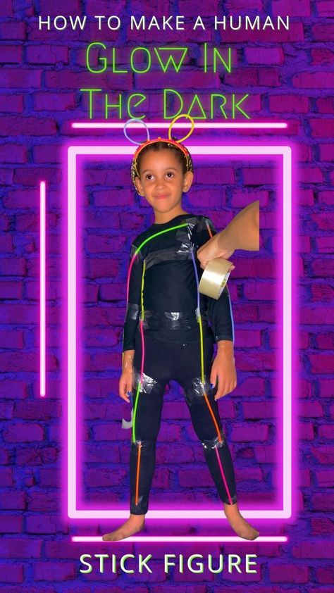 glow sticks, costume, Hey Harlow, Funny video Glow Stick Halloween Costume, Glow In The Dark Makeup Ideas, Glow Dance Outfit, Glow In The Dark Costume, Dark Costumes, Glow Stick, Up Costumes, Dark Outfits, Dark Makeup