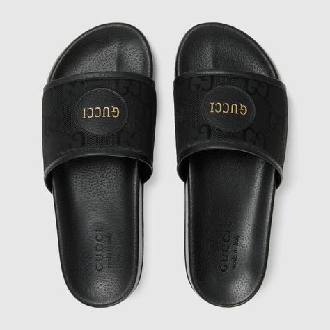 Shop the Men's Gucci Off The Grid slides in black at GUCCI.COM. Enjoy Free Shipping and Complimentary Gift Wrapping. Slides For Men, Mens Slide Sandals, Gucci Slides, Designer Slides, Men Slides, Mens Shoes Black, Mens Designer Shoes, Gucci Men Shoes, Slides Sandals