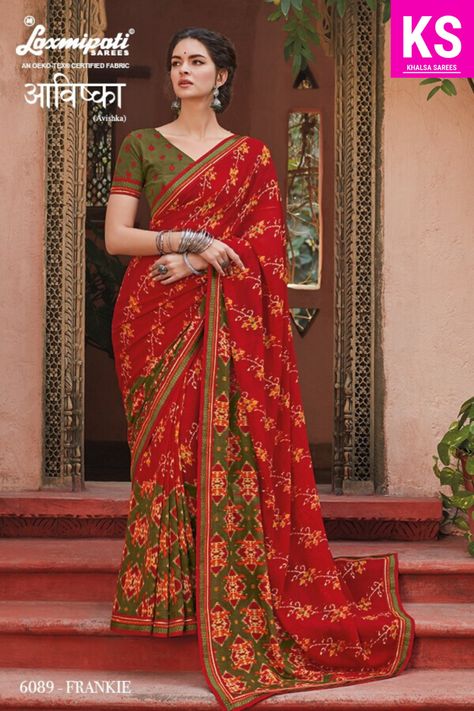 #laxmipati #exlusive #printed #halfhalf #georgette #Saree #design #Range Laxmipati Sarees, Antique Bridal Jewelry, Saree Design, Georgette Saree, Georgette Sarees, Designer Wear, Indian Fashion, Bridal Jewelry, Saree