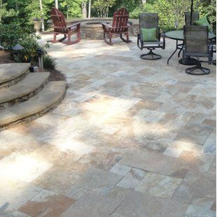 Raised Garden Beds Ideas, Garden Beds Ideas, Stone Patio Designs, Ideas Terraza, Beds Ideas, Travertine Pavers, Concrete Patios, Patio Pavers Design, Paving Design