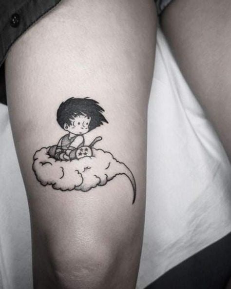 Small Anime Tattoos Ideas, Goku Tattoo, Dbz Tattoo, Heaven Tattoos, Z Tattoo, M Tattoos, Small Forearm Tattoos, Dragon Ball Tattoo, Men Tattoos Arm Sleeve