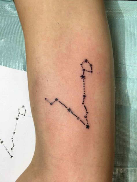 30 Pisces Constellation Tattoo Designs, Ideas and Meanings for Zodiac Lovers - Tattoo Me Now Pieces Star Sign, Zodiac Tattoos Pisces, Star Constellation Tattoo, About Pisces, Scorpio Zodiac Tattoos, Pisces Constellation Tattoo, Aquarius Constellation Tattoo, Pisces Tattoo Designs, Valley Tattoo