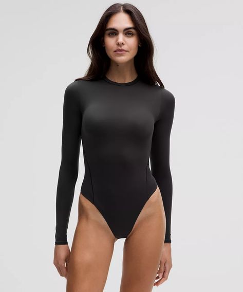 Lululemon Bodysuit, Bodysuit Designs, Peach Fuzz, Lulu Lemon, Black Bodysuit, Womens Bodysuit, Long Sleeve Bodysuit, Lululemon Women, Shirt Outfit