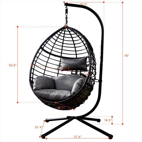 Dakota Fields 300B9C70CA974E1CA8ECEF6F4FAC2328 & Reviews | Wayfair Hammock Chair Stand, Hammock Stands, Rattan Lounge Chair, Hanging Chair Outdoor, Hanging Egg Chair, Patio Furniture Covers, Swing Chair, Outdoor Rocking Chairs, Wall Candle Holders