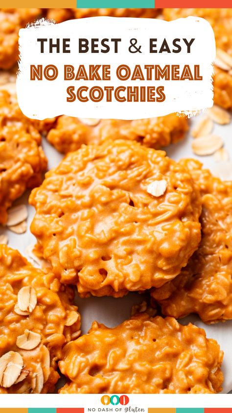 No Bake Scotchies, Butterscotch Baked Goods, No Bake Butterscotch Cookies, No Bake Oatmeal, Oatmeal Scotchies Bars, No Bake Oatmeal Scotchies, Butterscotch No Bake Cookies, No Bake Oatmeal Scotchies Cookies, Thick Oatmeal Scotchies