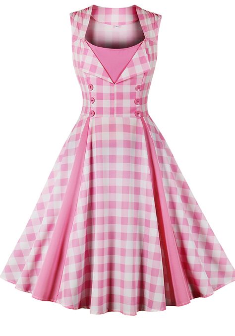 Item NO.: MX_1357Price: US$ 11.07Category: Dresses > Casual DressesColor: color1Size: S, M, L, XL, 2XL, 3XL, 4XL, 5XLDescription: PolyesterDetail: This Women's Slim Waist Patchwork Sleeveless Pink Plaid Vintage a-Line Swing Dress Design Made Of High Quality Polyster And Spandex Material. It Is Stretchy, Durable And Comfortable. Casual Dresses With Long Sleeves Can Not Only Be Worn As Outerwear In Spring And Autumn, But Also Matching a Jacket In Winter, It Is a Must Have Item For Every Seas... Hepburn Dress, Mrs Afton, Aesthetic Wattpad, Pink Plaid Dress, Barbie Pink Dress, Lace A Line Dress, Cattle Ranch, Vestidos Color Rosa, Theme Pink