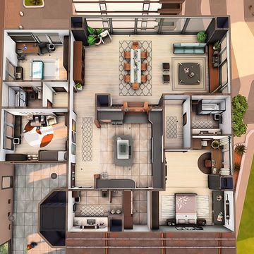 BIG STYLISH FAMILY APARTMENT 🖤 | Aveline's Patreon en Patreon Sims 4 Apartment Layout 20 Culpepper, Sims Luxury Apartment, Sims Apartment Floor Plans, Sims 4 Apartment 122 Hakim House, Sims 4 Landgraab Apartment Layout, Sims 4 Apartment Layout 122 Hakim House, Sims 4 Family Apartment Layout, Big Apartment Layout, Viii Landgraab Sims 4 Apartment Layout