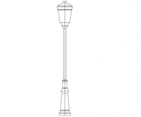 Garden and park pole light drawing in dwg file. Light Pole Drawing, Floral Wallpaper Kitchen, Pole Drawing, Design Elevation, Light Drawing, Florence Broadhurst, Elevation Drawing, Drawing Block, Light Pole