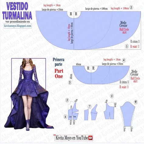 Pola Rok, Diy Clothes Patterns, Clothing Pattern Design, Projek Menjahit, Dress Patterns Diy, Sewing Barbie Clothes, Barbie Sewing Patterns, Seni Dan Kraf, Fashion Design Patterns